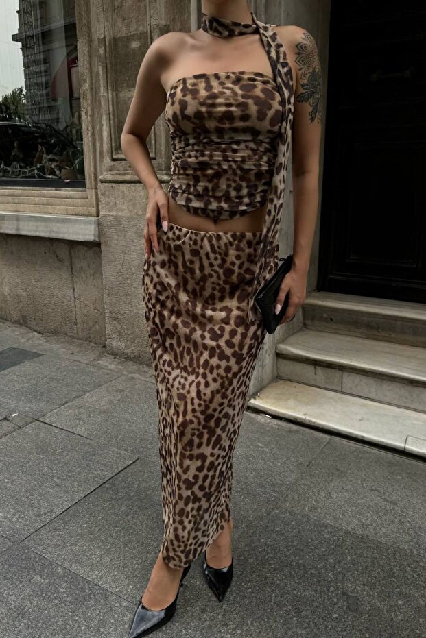 Leopard Patterned Tulle Thread Set - 3