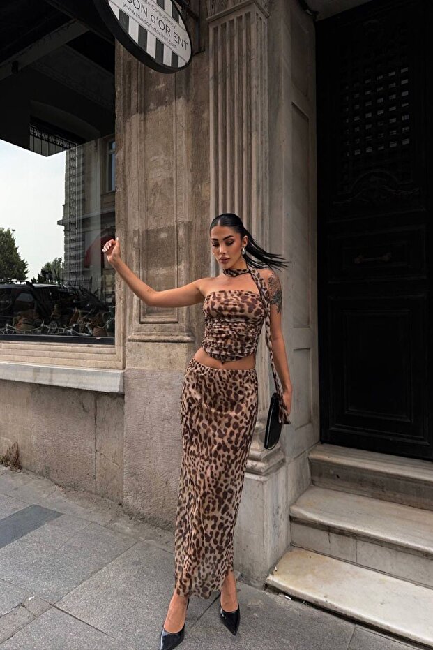 Leopard Patterned Tulle Thread Set - 2