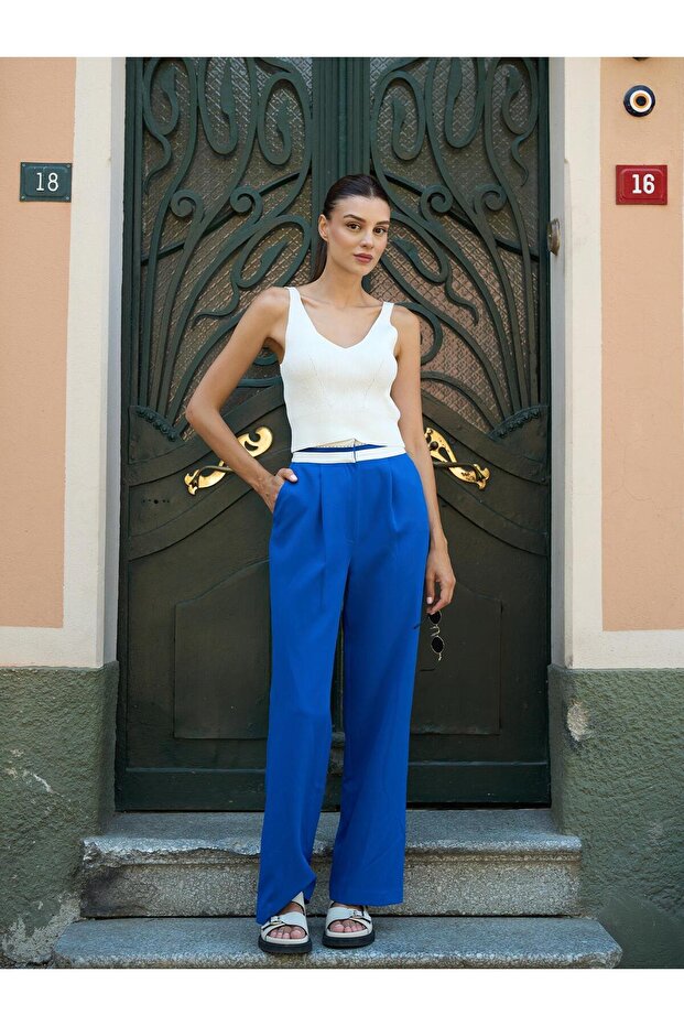 Triko Askılı Bluz Ekru - 3