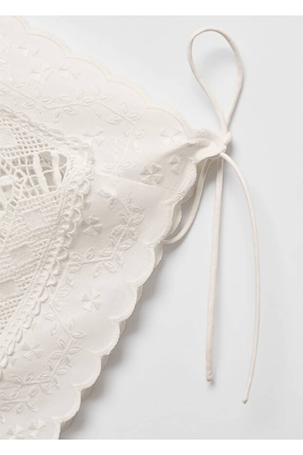 İşlemeli panelli asimetrik bluz - 5