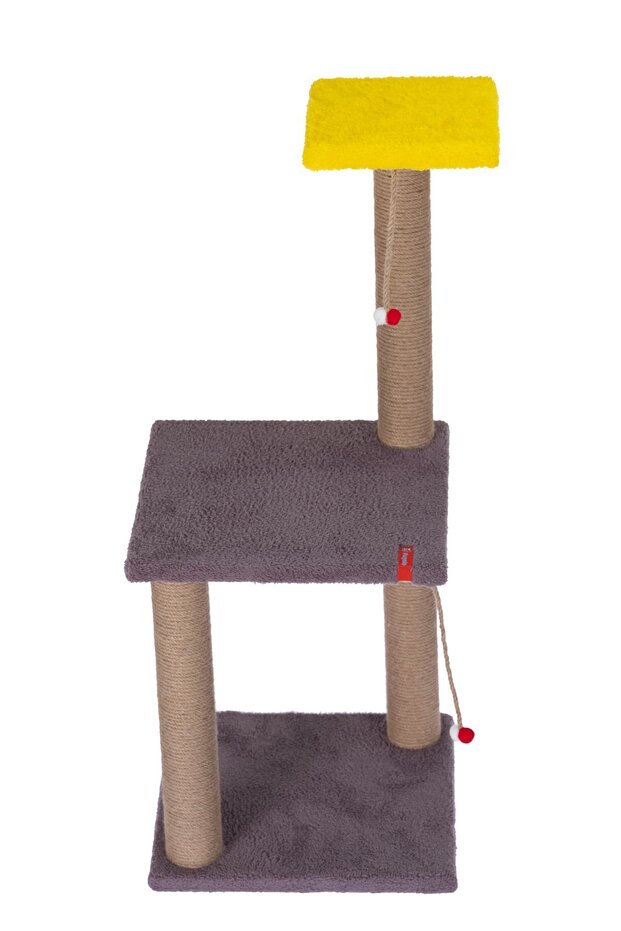 82 cm Bi-Fold Anthracite-Cat Scratching Post with Catnip Cushion Surface - 2