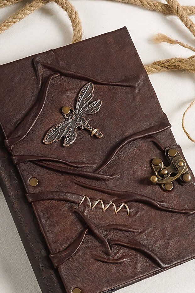 Handmade Genuine Leather Daily Scrapbook Shamua Paper Butterfly