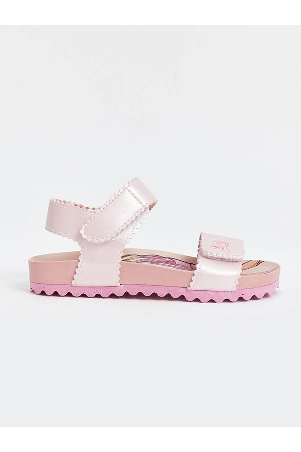 LCW STEPS Barbie Baskılı Cırt Cırtlı Kız Çocuk Sandalet - 1