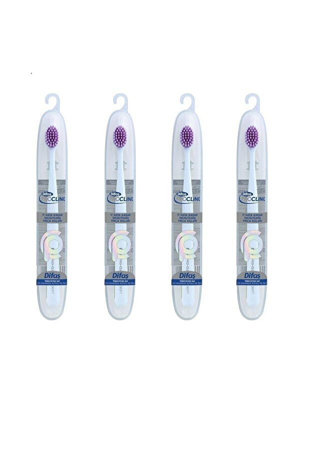 Pro-clinic Slim Soft Toothbrush 4 Pieces with Travel Box 0.01 Mm