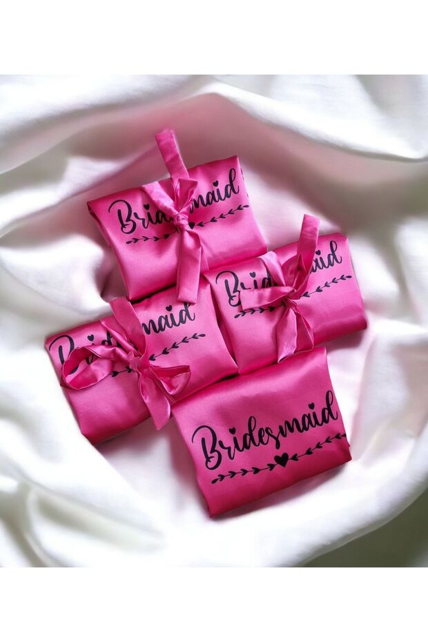 Bridesmaid Written 1 Piece Fuchsia Bridesmaid Dressing Gown