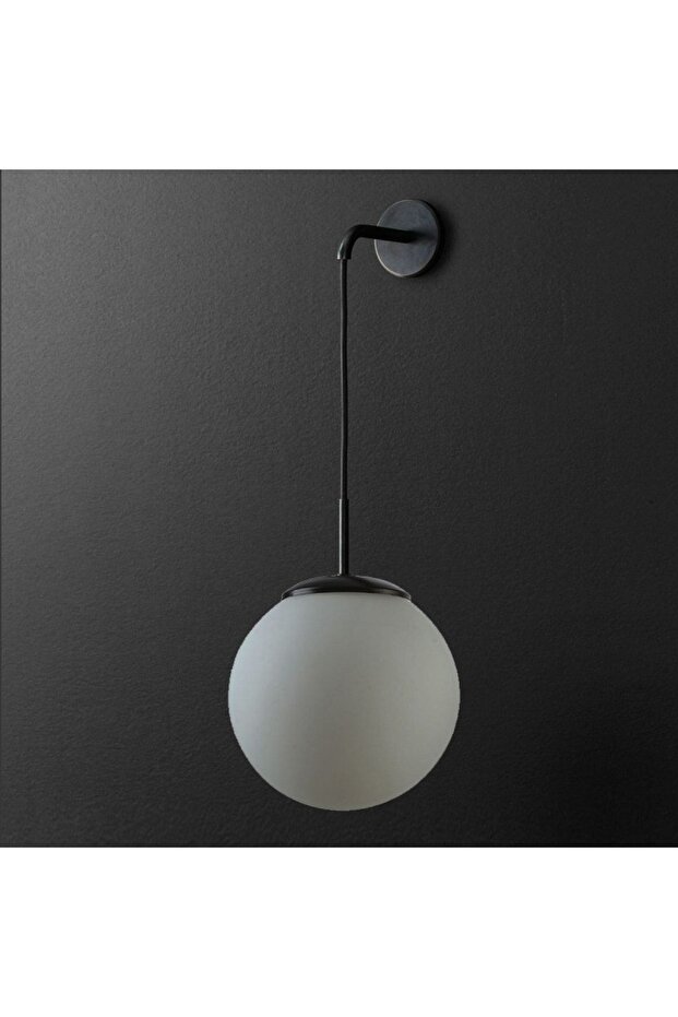 Walking Stick Modern Design Living Room - Hall - Black Color White Glass Wall Sconce