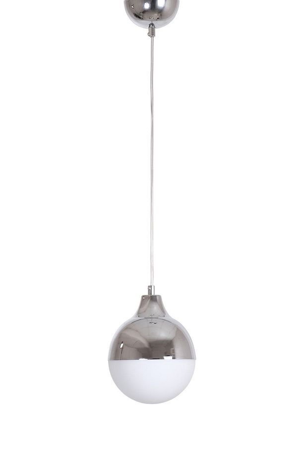 Rima Modern Retro Rustik Krom Opal Beyaz Camlı Salon - Mutfak - Yatak Odası Tekli Sarkıt Avize - 1