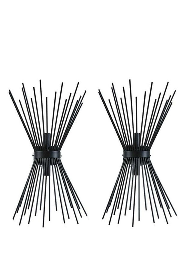 Metal Kirpi Siyah Takım 2 Li Duvar Aplik (2 ADET) Modern 2 E27 Siyah - 1