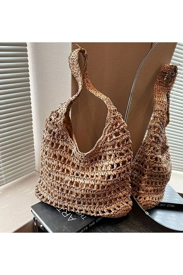 Hasır Boho Tote Çanta - Hasır - 2