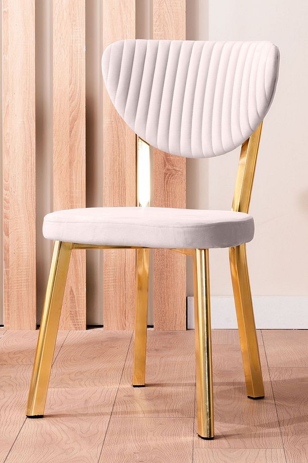 Kütük Desenli MDF Gold Elma Mutfak Masa Takımı 4 Sandalyeli Salon Yemek Masa Takımı - 3