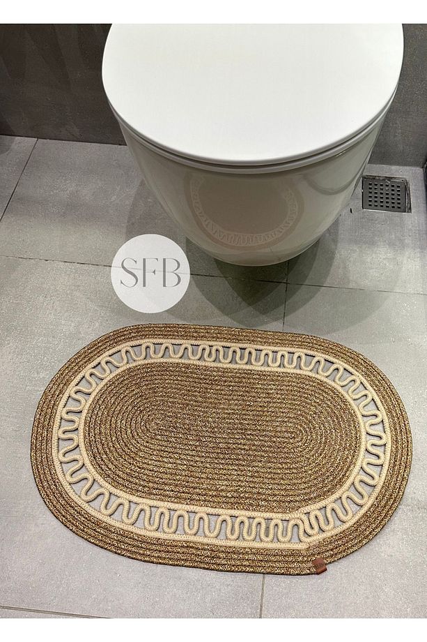 Klozet Önü Paspası 40x60cm, Banyo Paspası, Küçük Paspas, Klozet Paspas, Vintage Paspas, Bohem Paspas - 3