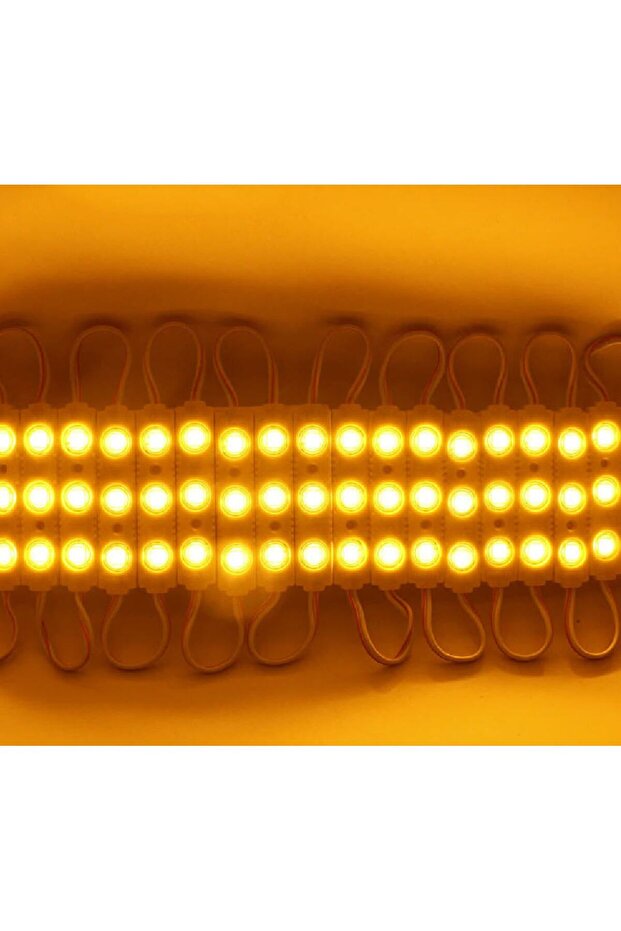5 Adet SARI 12V 1.5W 3 Ledli Mercekli Parmak Led Modül 2835 smd - 2