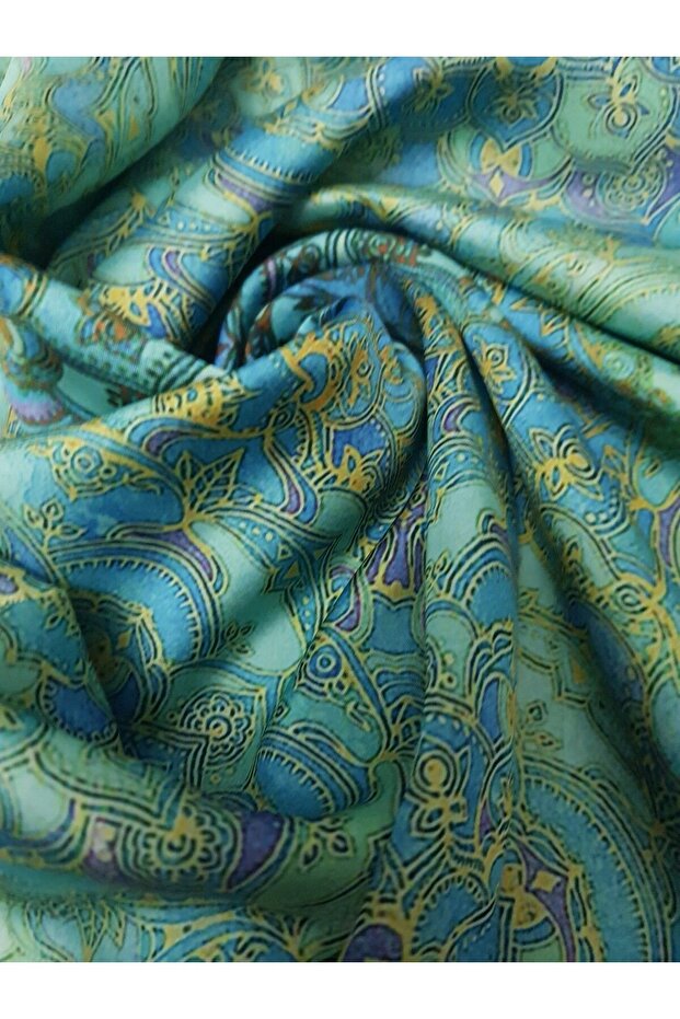 قماش حرير ساتان منقوش بطول 150 سم - 1