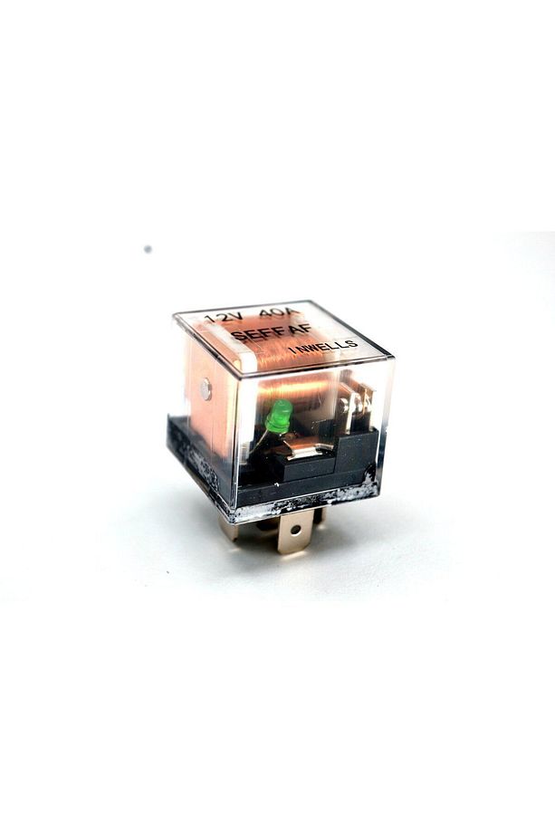 25 Adet Dirençli Mini Röle Şeffaf 12V 40A 87A 5 Fişli Yeşil Ledli - 3