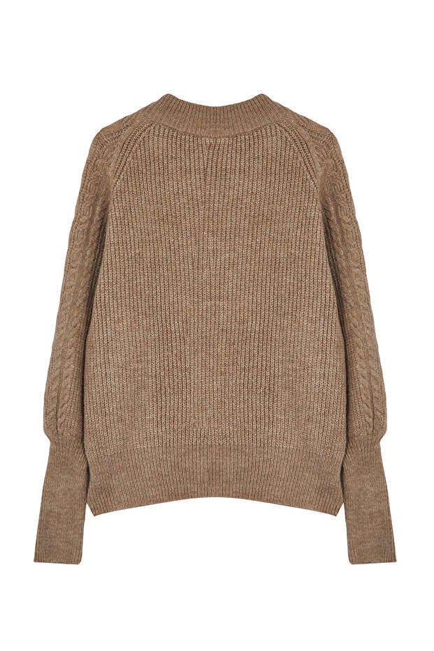 Weicher Strickpullover aus geflochtenem Nerzhaar - TWOAW21KZ0109 - 7