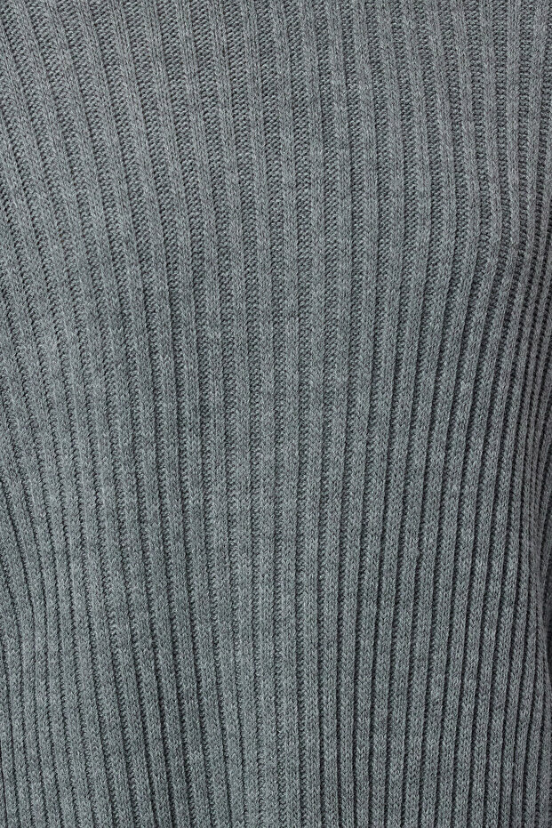 Sweter z dzianiny w kolorze antracytowym ze sznurkiem – model podstawowy TCTAW25AK00009 - 3