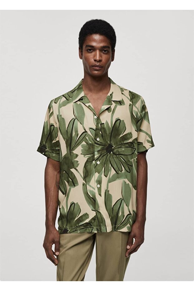 Flowy Tropical Patterned Shirt - 1