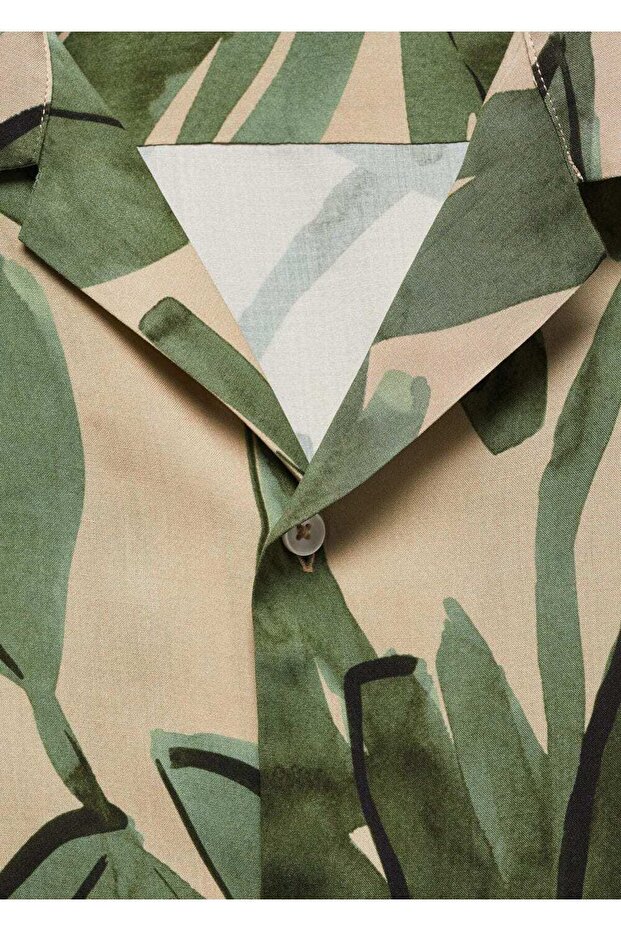 Flowy Tropical Patterned Shirt - 5