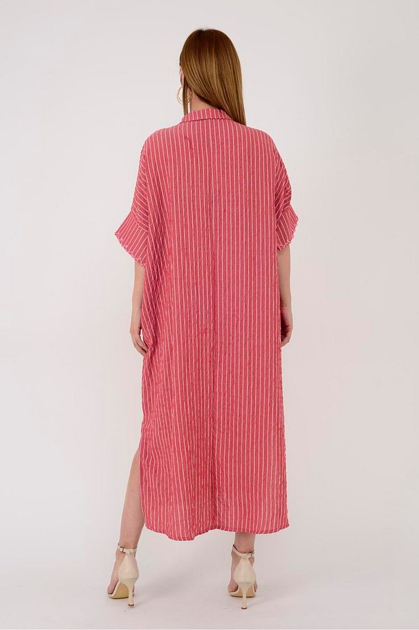 Adn001 Blunt Çift Yırtmaç Oversize Elbise - 3