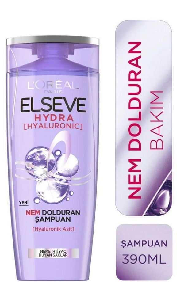 L'Oréal Paris Elseve Hydra [Hyaluronic] Nem Dolduran Şampuan 390 ml 3 Adet - 2