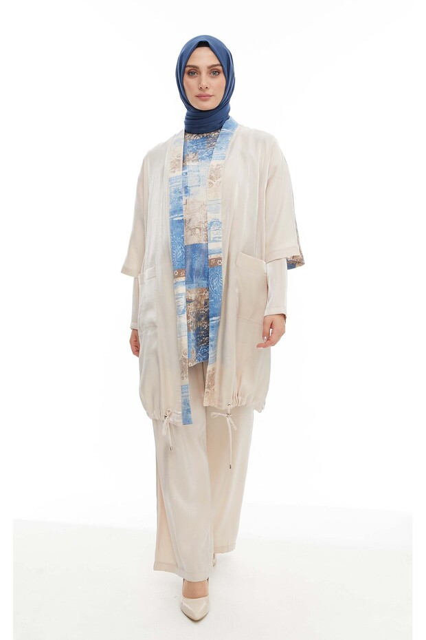 BLUE Triple Set with Shiny Fabric -2427200
