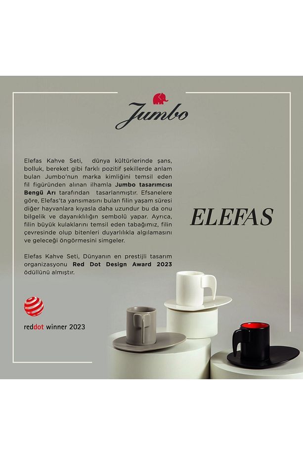 Elefas Bej Tek Kişilik Fincan Takımı - 6