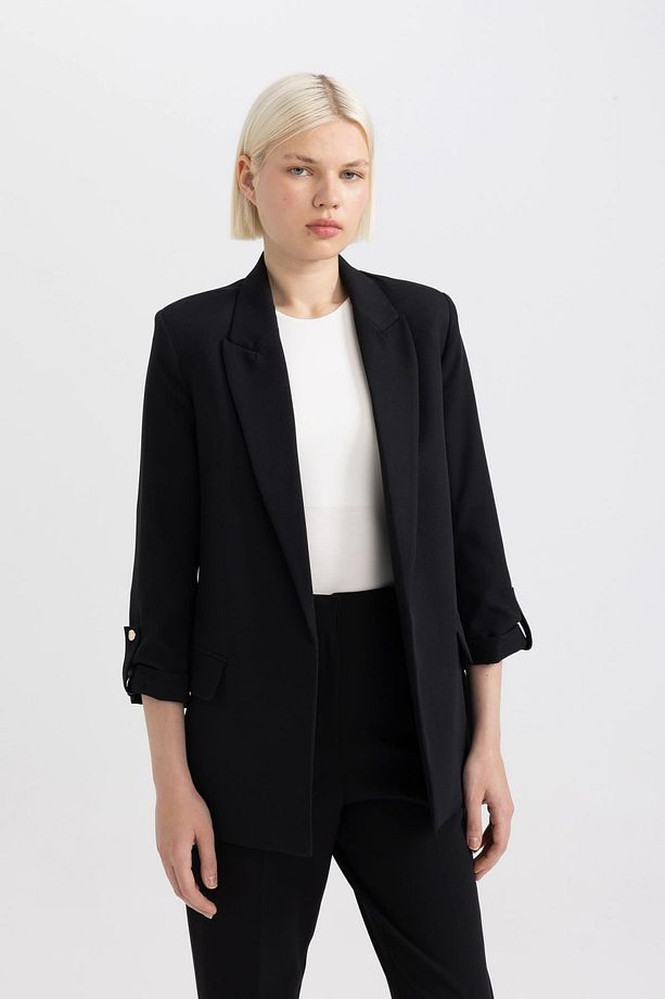 Regular Fit Ceket Yaka Basic Blazer Ceket C3215AX24SM - 3