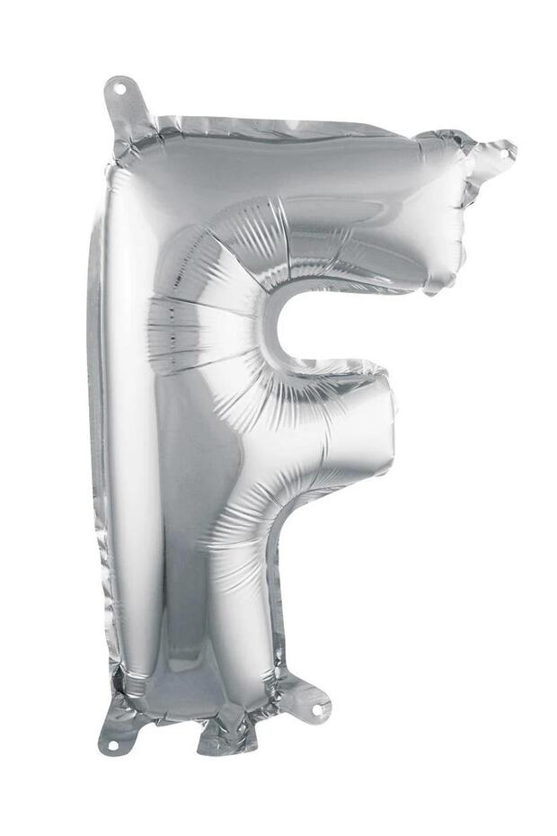 Letter F Silver Foil Balloon 16 Inch 36 cm