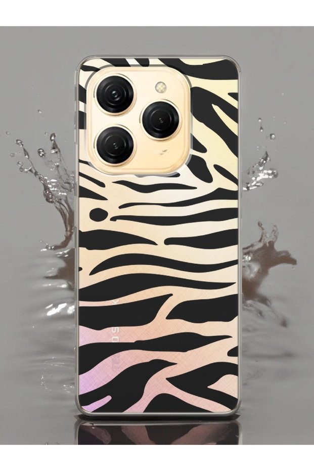 Tecno Spark 20C Zebra Design Transparent Phone Case