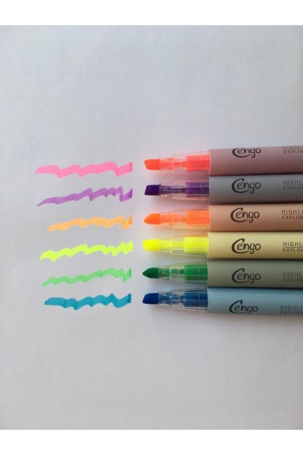 Highlighter Fosforlu Kalem 6’lı Set- Pastel Renkler - 2