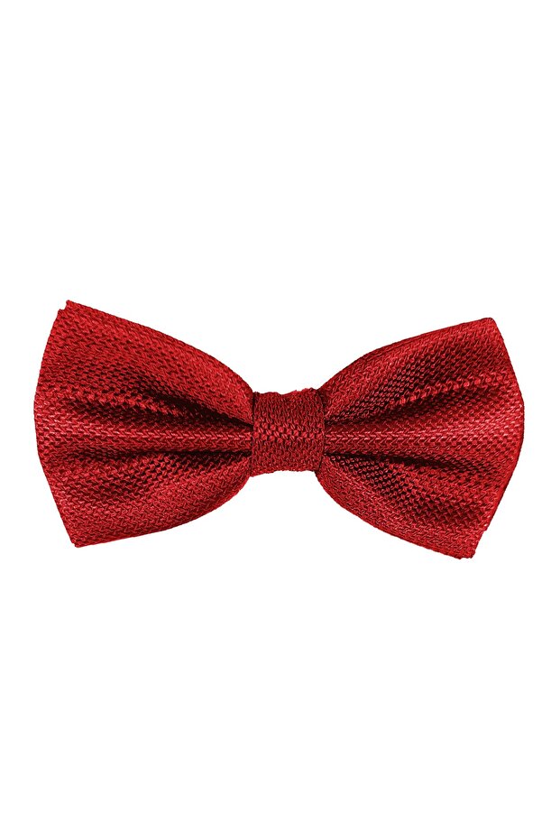 Kırmızı Renk Armürlü Papyon - 2