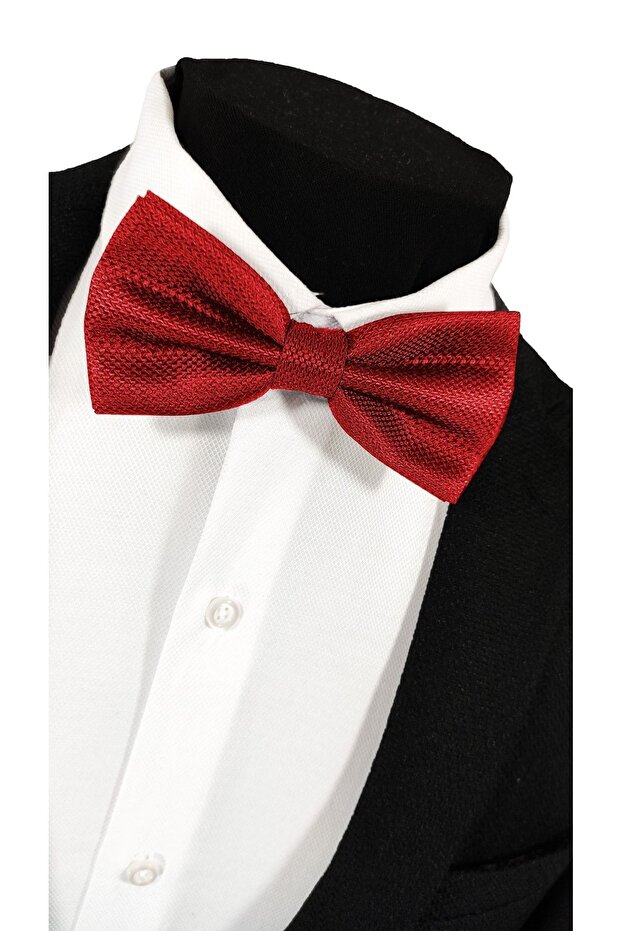 Kırmızı Renk Armürlü Papyon - 1