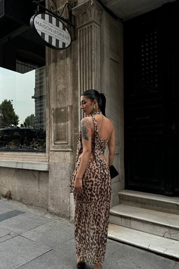 Leopard Patterned Tulle Thread Set - 4