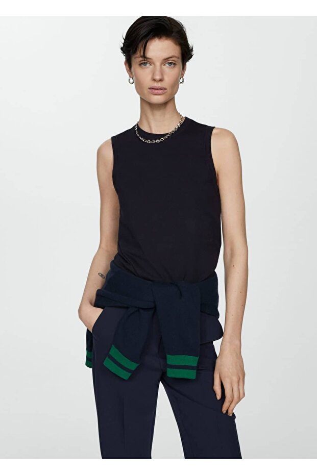 Askılı örgü bluz - 1