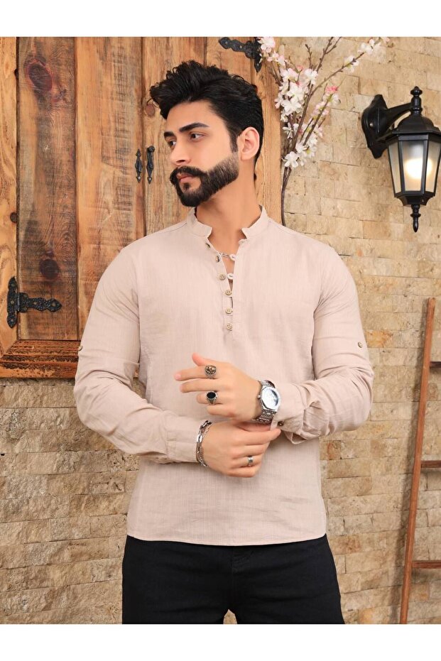 Pamuk Keten Gömlek - 1