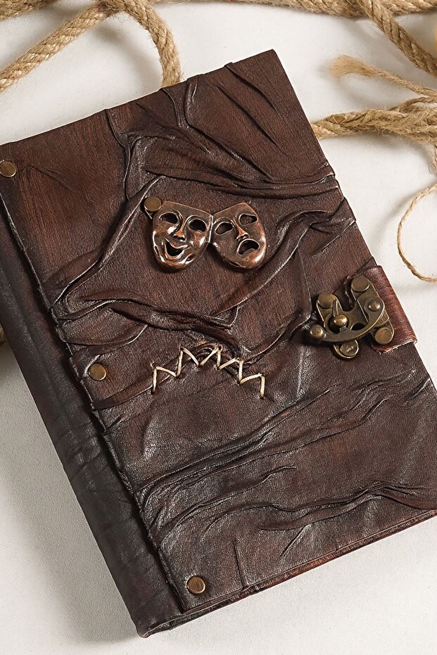 Handmade Genuine Leather Daily Scrapbook Shamua Paper Mask