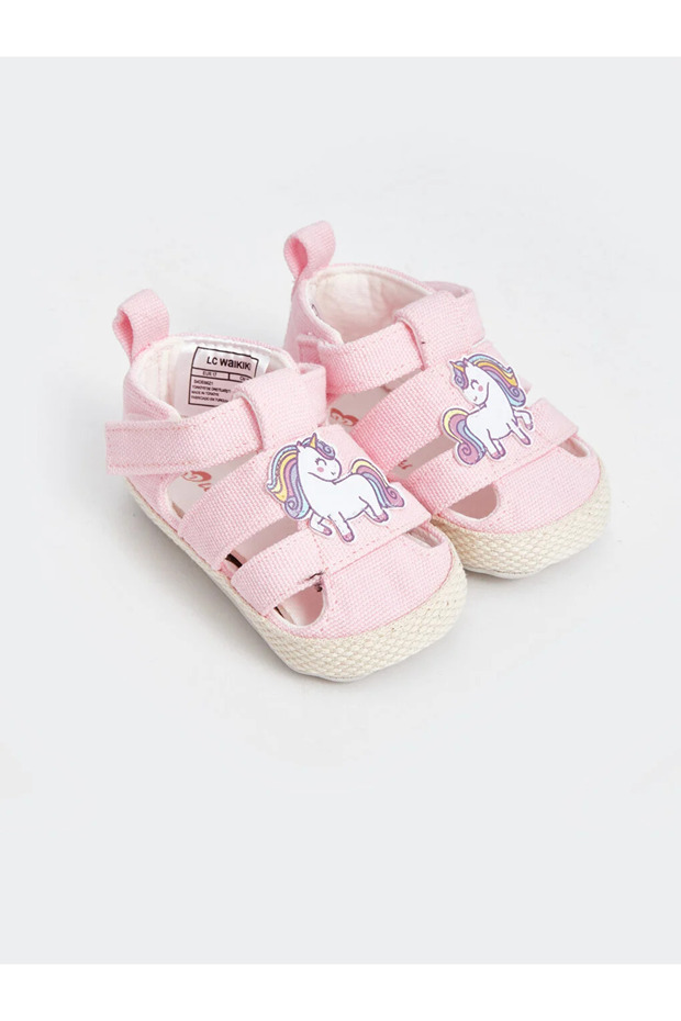 Lcw Steps Embroidered Velcro Baby Girl Pre-Walking Sandals