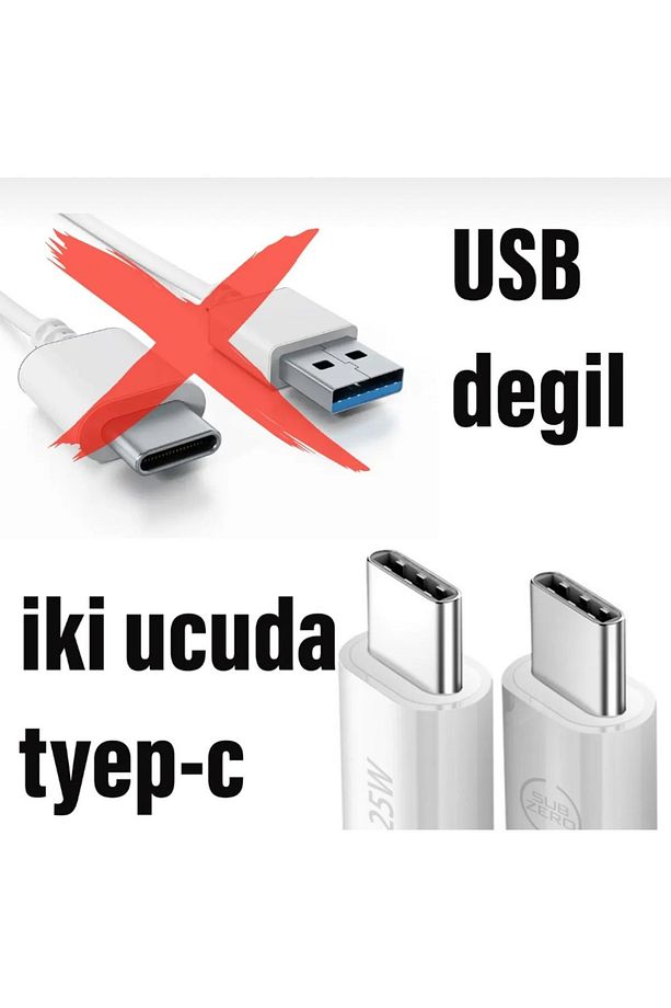 20w Hızlı Type C Şarj Kablosu Çift Taraflı Type-c To Type-c 20w Pd Şarj Kablo 25cm Kısa Araç Içi - 2
