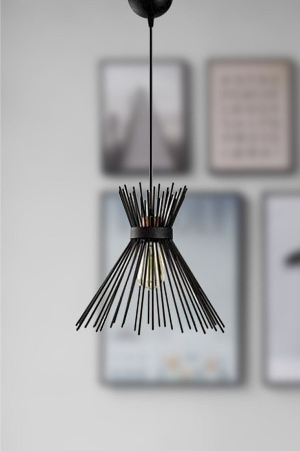Kirpi Modern Siyah Salon - Mutfak Tekli Avize - 2