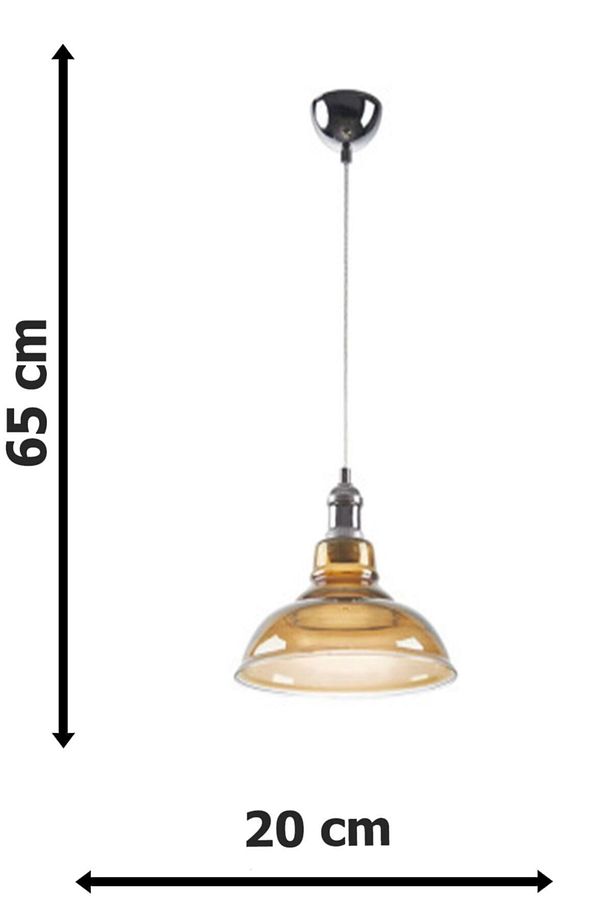 Fa Modern Krom Füme Camlı Hol - Mutfak Tekli Avize - 2
