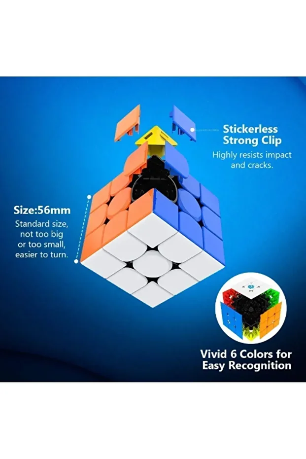 GAN 356 RS (ORJİNAL) PROFESYONEL MAGIC SPEED CUBE  -GAN 3X3X3 RUBIK PROFESYONEL ZEKA SABIR KÜPÜ - 5