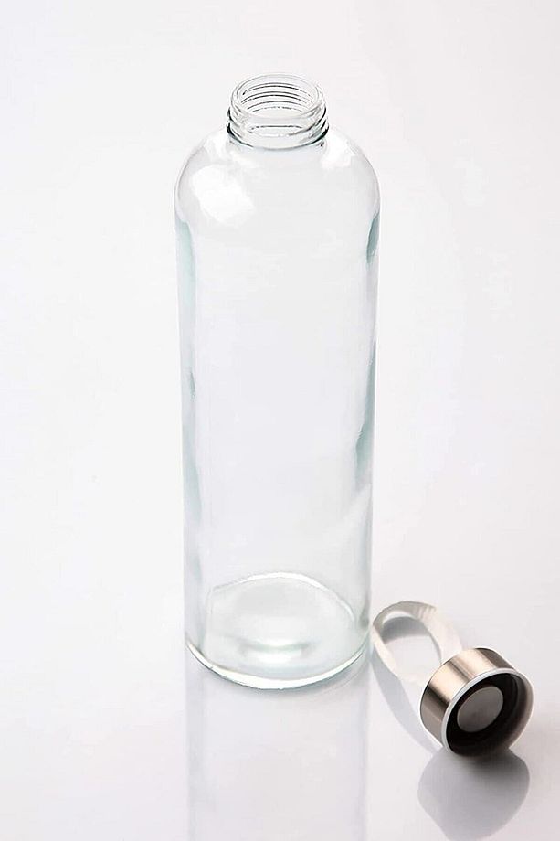 Sağlıklı Cam Matara 1000 Ml Su Şişesi, Kılıflı 1lt Sporcu Matarası - 2