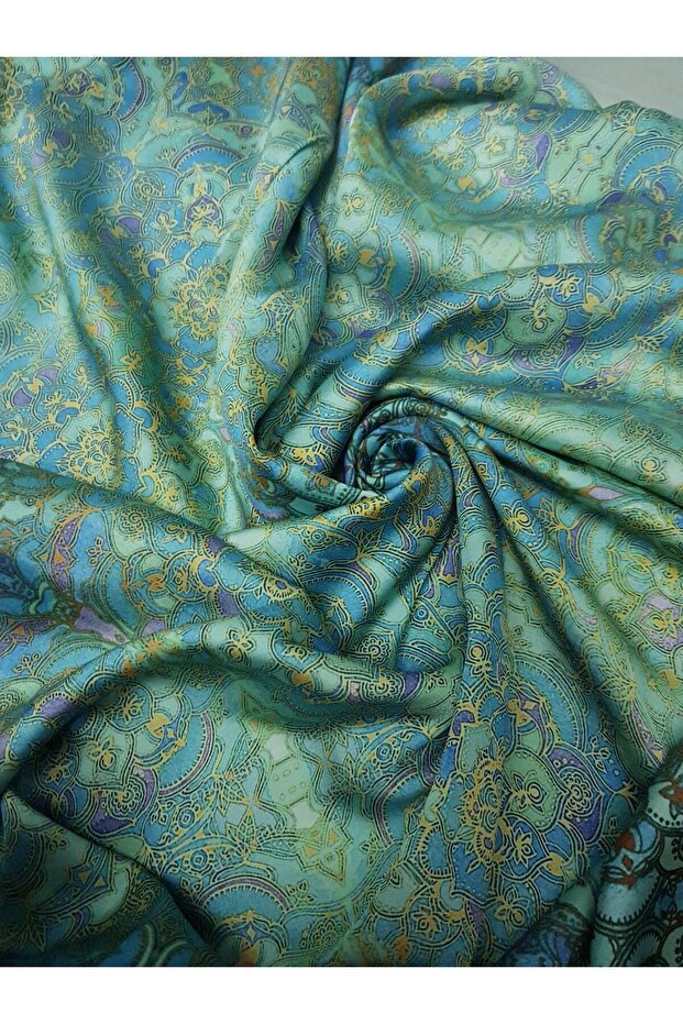 قماش حرير ساتان منقوش بطول 150 سم - 2