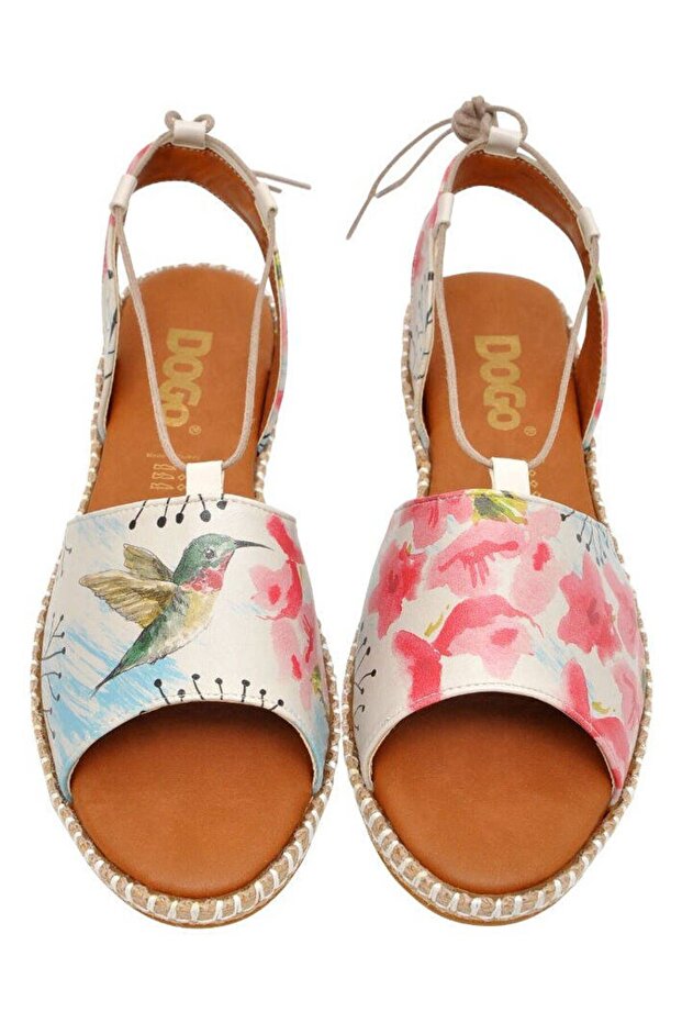 Women's Vegan Leather Pink Lace-up Sandals - Spread Your Wings Design