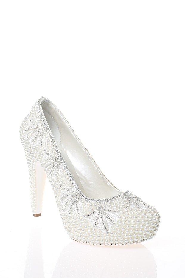 Kadın Sedef İnci Taş İşlemeli  Abiye Ayakkabı 2001cnr - 3