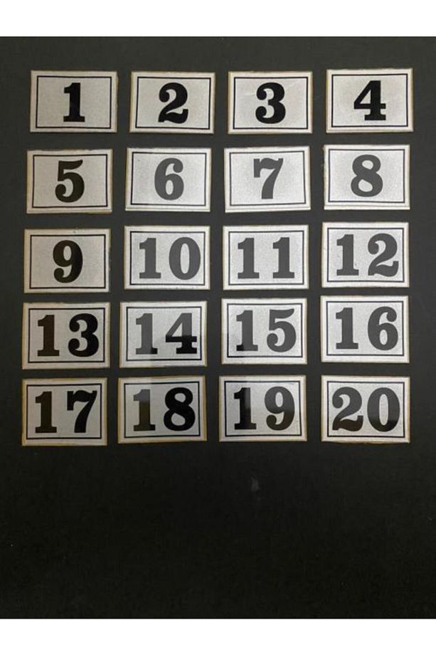 Kapı Numarası Dolap Kutusu Numarası 3x3 cm 1 Den 20 Ye - 1