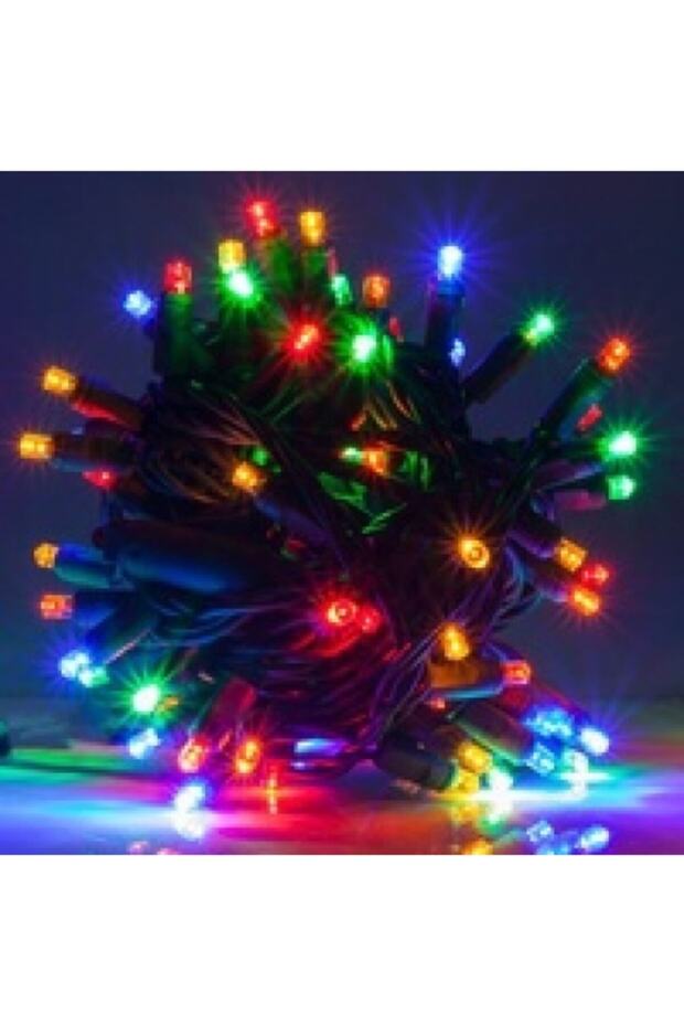 Rengarenk Yılbaşı Çam Ağacı Işığı 5 Metre Fişli Led Rgb Lambaları Işık Butonlu - 2