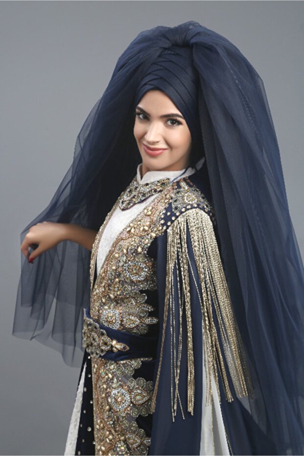 Women's Navy Blue Henna Veil