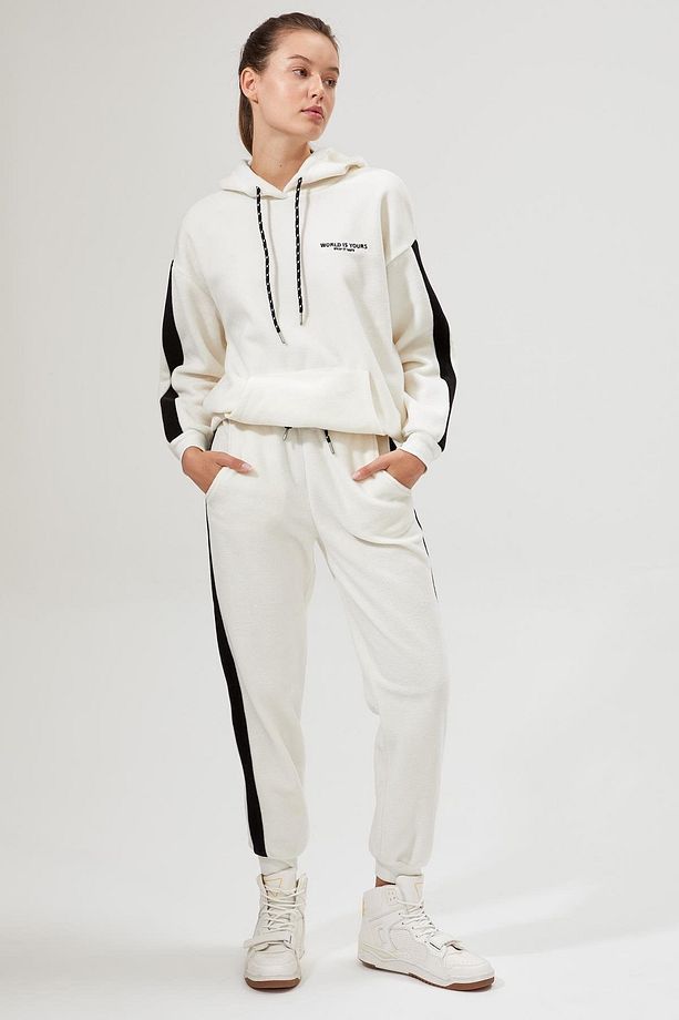 Şerit Detaylı Relax Fit Jogger Polar Eşofman Altı - 4