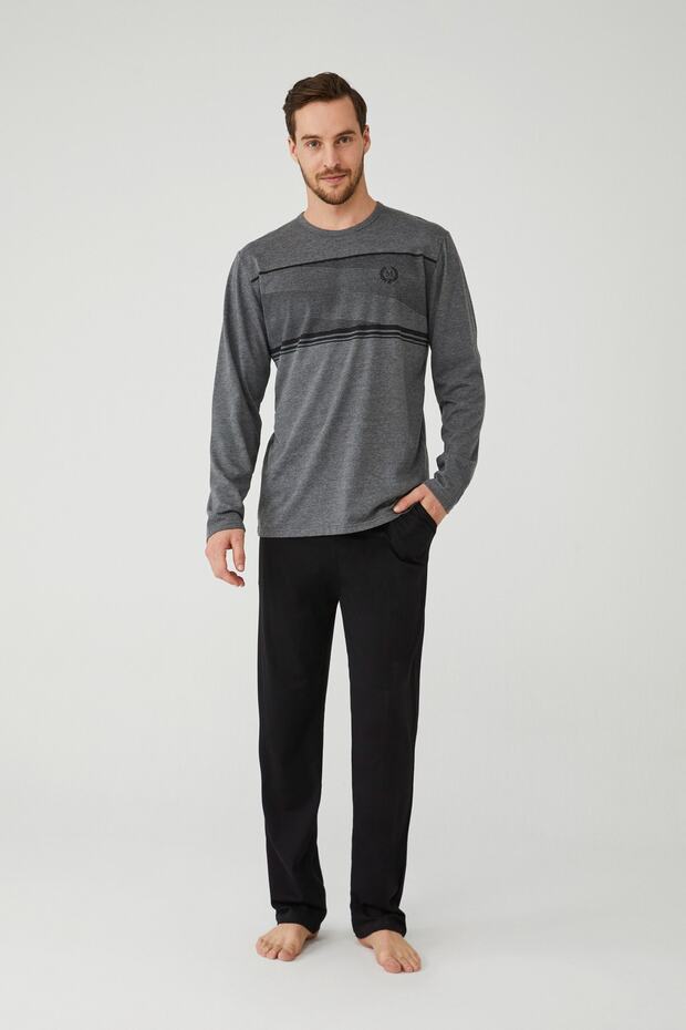 Men's Anthracite Melange Pajama Set